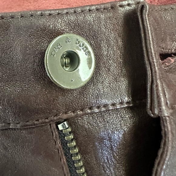 Rag & Bone  Leather Low-Rise Pants Size: XS | US 24 - Picture 13 of 16